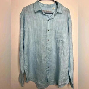 Caribbean Men’s Linen Blend Long Sleeve Size XL